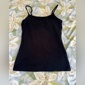 NWOT black built-in bra spaghetti strap tank top